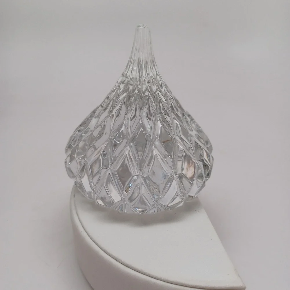 Clear Faceted Crystal Glass Teardrop Paperweight Diamond Point‎ Figurine 3 Inch